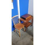 RETRO CHAIR, HOSTESS TROLLEY & CANTEEN OF CUTLERY