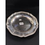 SOLID SILVER PLATE LONDON 1851/52 9.5' DIAMETER 606g