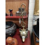 ANTIQUE BRASS FOX DOOR STOP