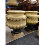 PAIR OF GARNKIRK FLOWER URNS 22' TALL