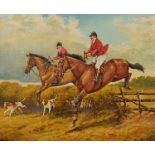 ROY WALLACE - OIL ON BOARD - THE HUNT - 9.5'X11.5'