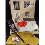 WW2 JAPANESE MILITARY COLLECTION TO INCLUDE MEDALS, PHOTO ALBUM,CAP, FLAG, SERVICE BOOK AND MANUAL