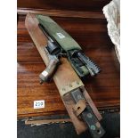 ANTIQUE MACHETE, BAYONET AND REVOLVER