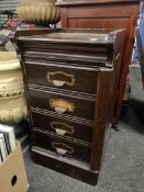 ANTIQUE OAK STYLE 4 DRAWER LOW FILING CABINET