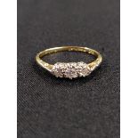 18CT GOLD AND PLATINUM 3 STONE DIAMOND RING 2 GRAMS