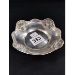 ANTIQUE SILVER PIN DISH WITH TORQUOISE 57GRAMS