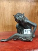 BRONZE MONKEY FIGURE