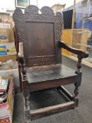 LATE 17TH CENTURY CARVED CHAIR CIRCA 1680/1700 PERIOD OF KING WILLIAM III