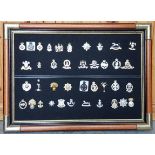 FRAMED SHEET OF MILITARY BADGES