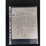 ORIGINAL HARLAND & WOLFF LETTER DATED 19TH MAY 1886