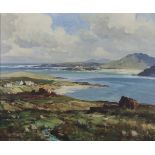 MAURICE C WILKS - OIL ON CANVAS - ON MULROY BAY, ATLANTIC DRIVE, CO.DONEGAL H20"XW24"