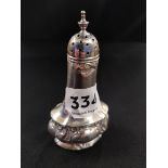 ANTIQUE WALKER AND HALL SILVER PEPPER POT 51GRAMS