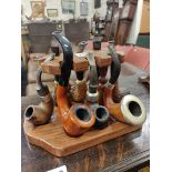 PIPE RACK AND ASSORTED PIPES