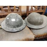 2 BRITISH MILITARY HELMETS