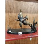 BRONZE KINGFISHER ON MARBLE BASE - SIGNED DAUTRIVE