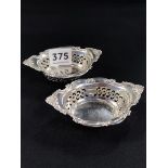 PAIR OF SILVER BON BON DISHES 49g