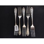 5 IRISH SILVER DESSERT FORKS DUBLIN 1829/30 165g