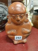 SOUTH AMERICAN CERAMIC FIGURE 7' TALL