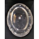 SOLID SILVER TRAY LONDON 1895/96 - 16' LENGTH X 12' WIDE BY JAMES GARRARD 1427g