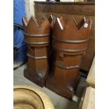 PAIR OF ANTIQUE CHIMNEY POTS