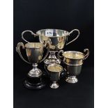 4 VARIOUS SILVER TROPHIES 555g