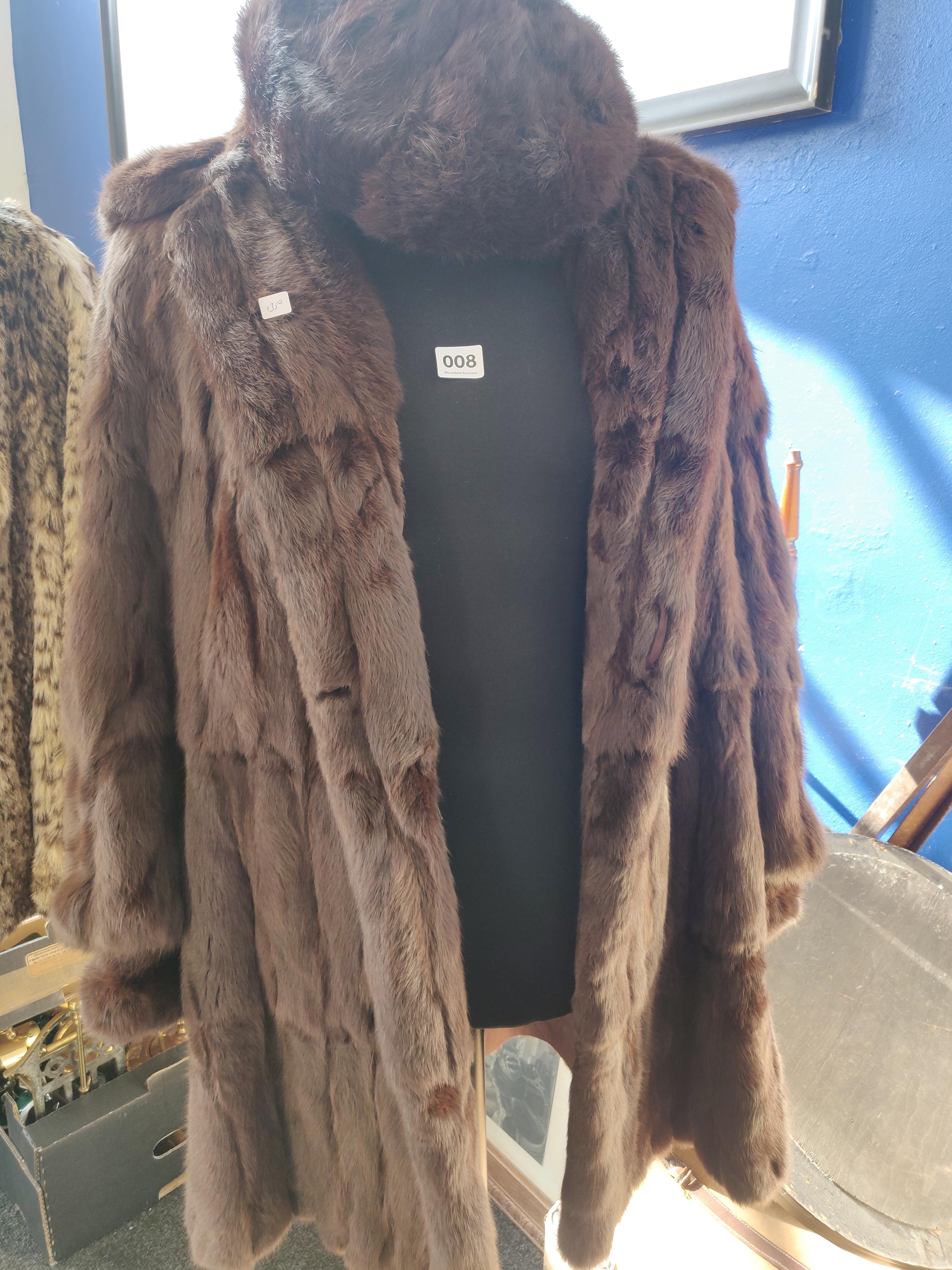 ANTIQUE FUR COAT & HAT