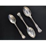 3 SILVER DESSERT SPOONS SHEFFIELD 1927 189g