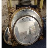 3 ANTIQUE BRASS MIRRORS