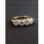18CT GOLD 4 STONE DIAMOND (2.04CT) RING COLOUR H/I, CLARITY SI2 SIZE N (COULD BE RESIZED)