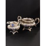 IRISH SILVER CREAM AND SUGAR - DUBLIN 1840/41 CIRCA 825GRAMS