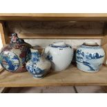 4 ORIENTAL VASES A/F