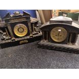 2 VICTORIAN SLATE MANTLE CLOCKS