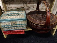 ANTIQUE ORIENTAL BASKET AND 3 OTHERS