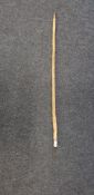 ANTIQUE SILVER TOPPED WALKING STICK INSCRIBED 'PRESENTED TO CAPT GRANT, DISTRICT ADJUTANT BY THE