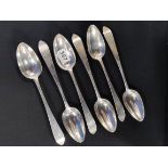 SET OF 6 IRISH SILVER SERVING SPOONS FROM THE ESTATE OF THE LATE LORD LURGAN - DUBLIN 18TH CENTURY -