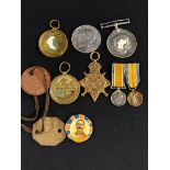 QUANTITY OF WW1 MEDALS TO INCLUDE DOG TAGS R.INNIS.F