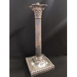 SILVER CORINTHIAN PILLAR ELECTRIC LAMP BASE 12inches HEIGHT - FIAT LUX SHEFFIELD 1907/08 1065g