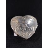 SILVER SNUFF BOX HEART SHAPE 800 STANDARD