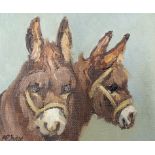 A P JURY - OIL ON PANEL - DONKEYS - 5.5' X6'