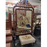 WILLIAM IV ROSEWOOD TAPESTRY FIRESCREEN