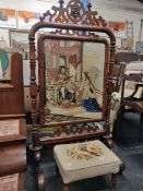 WILLIAM IV ROSEWOOD TAPESTRY FIRESCREEN
