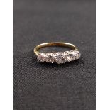 18CT GOLD 5 STONE DIAMOND (0.5CT) RING SIZE N (COULD BE RESIZED)