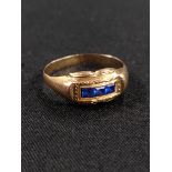 ANTIQUE CONTINENTAL GOLD SAPPHIRE RING (TESTED TO) 2 GRAMS