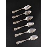 6 SILVER TEASPOONS KINGS PATTERN - SHEFFIELD BY E.VINER 186g