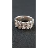 18CT GOLD 2 ROW DIAMOND (2 CARAT) RING IN WHITE GOLD