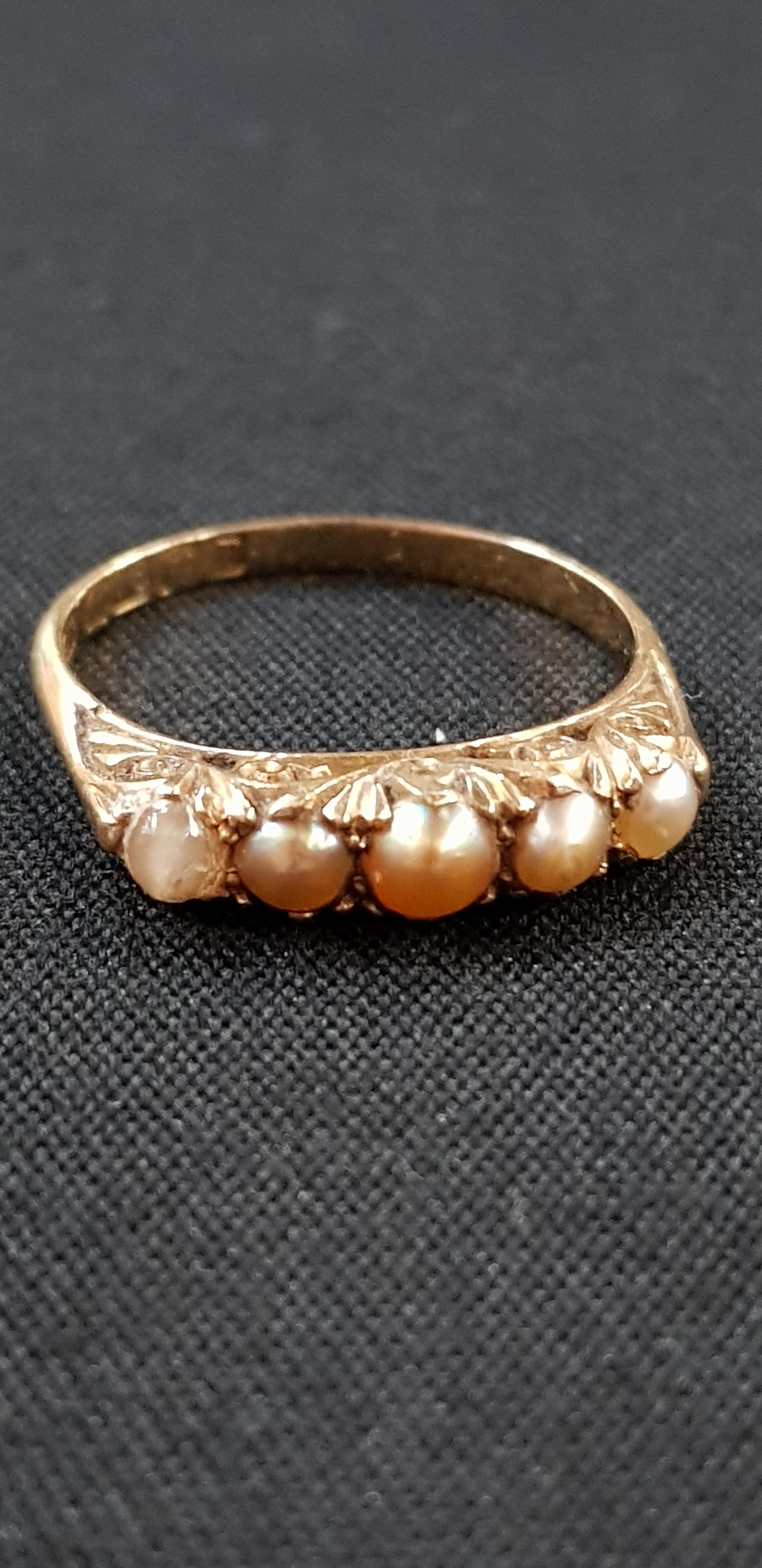 VICTORIAN 18CT GOLD AND PEARL RING 3 GRAMS