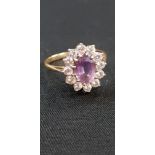 9CT GOLD AMETHYST DRESS RING