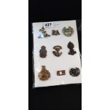 9 ASSORTED MILITARY BADGES