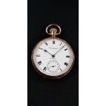 9CT GOLD OPEN FACED POCKET WATCH - CHESTER 1927/28