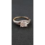 ART DECO 14CT AND PLATINUM SET DIAMOND (1.22 CARAT) SOLITAIRE RING